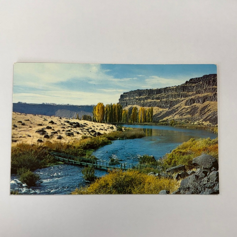 Vintage Twin Falls Idaho Blue Lakes Country Club Footbridge Postcard I-2044 Coad